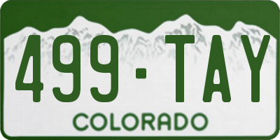 CO license plate 499TAY