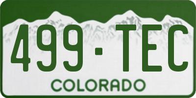 CO license plate 499TEC