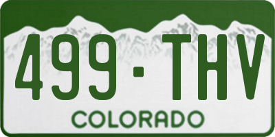 CO license plate 499THV