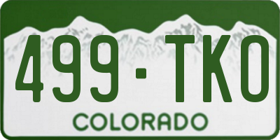 CO license plate 499TKO