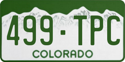 CO license plate 499TPC