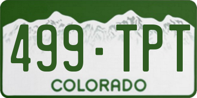 CO license plate 499TPT