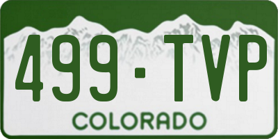 CO license plate 499TVP