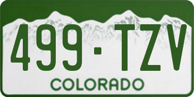 CO license plate 499TZV
