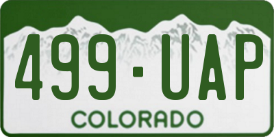 CO license plate 499UAP
