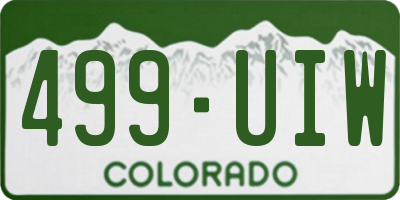 CO license plate 499UIW