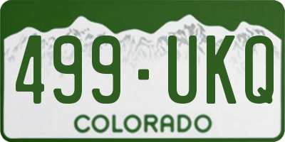 CO license plate 499UKQ