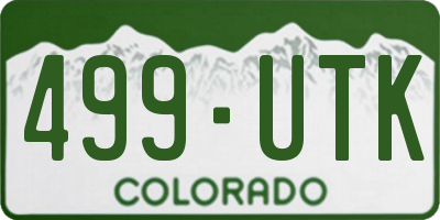 CO license plate 499UTK