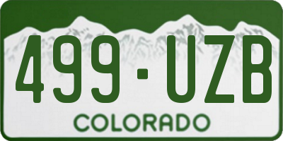 CO license plate 499UZB