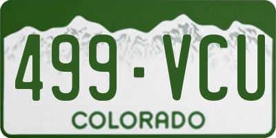 CO license plate 499VCU