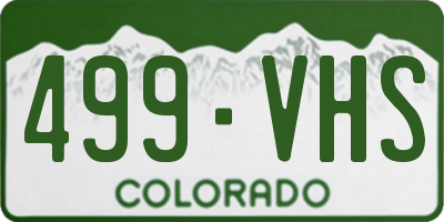 CO license plate 499VHS