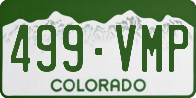 CO license plate 499VMP
