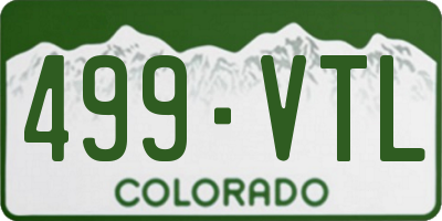 CO license plate 499VTL