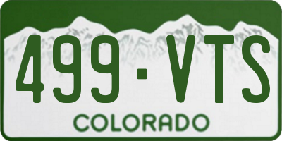 CO license plate 499VTS