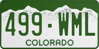 CO license plate 499WML