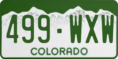 CO license plate 499WXW