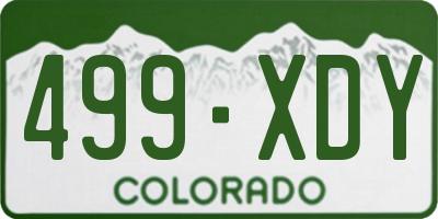 CO license plate 499XDY