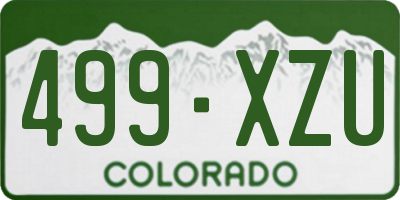 CO license plate 499XZU