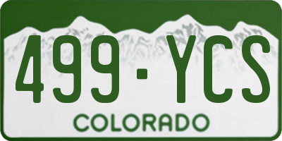 CO license plate 499YCS
