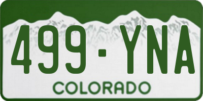 CO license plate 499YNA