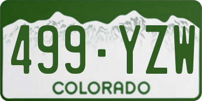 CO license plate 499YZW