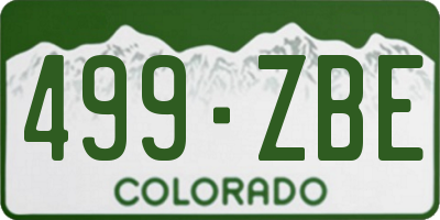 CO license plate 499ZBE