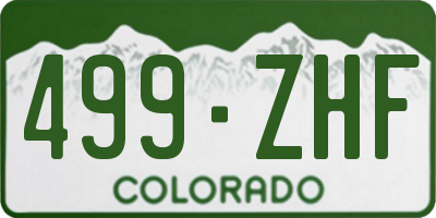 CO license plate 499ZHF