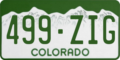 CO license plate 499ZIG