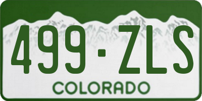 CO license plate 499ZLS