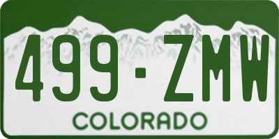 CO license plate 499ZMW