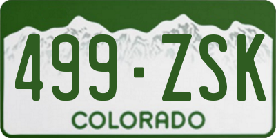 CO license plate 499ZSK