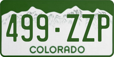 CO license plate 499ZZP