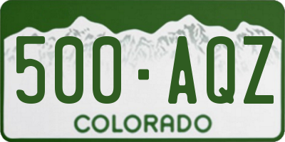 CO license plate 500AQZ
