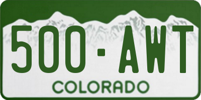 CO license plate 500AWT