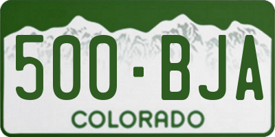 CO license plate 500BJA