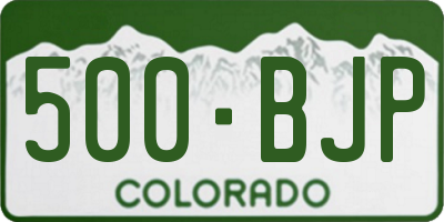 CO license plate 500BJP