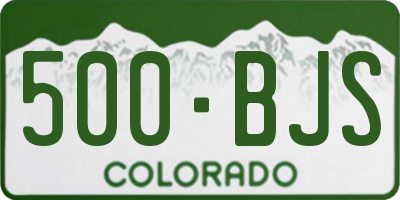 CO license plate 500BJS