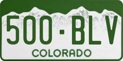 CO license plate 500BLV