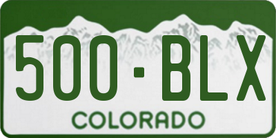 CO license plate 500BLX