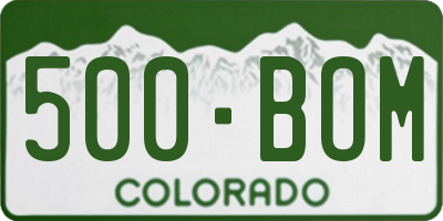 CO license plate 500BOM