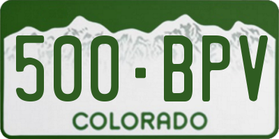 CO license plate 500BPV