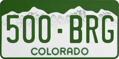 CO license plate 500BRG