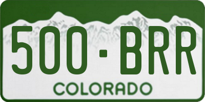 CO license plate 500BRR