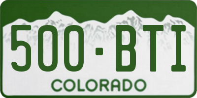 CO license plate 500BTI