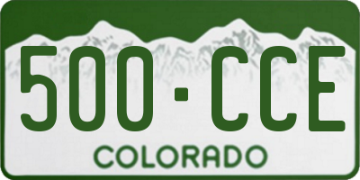CO license plate 500CCE