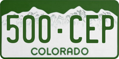CO license plate 500CEP
