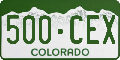 CO license plate 500CEX
