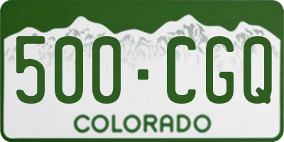 CO license plate 500CGQ