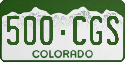 CO license plate 500CGS