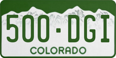 CO license plate 500DGI